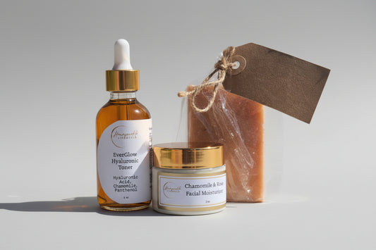 Glow Kit complete skincare set with serum, butter and soap for glowing skin