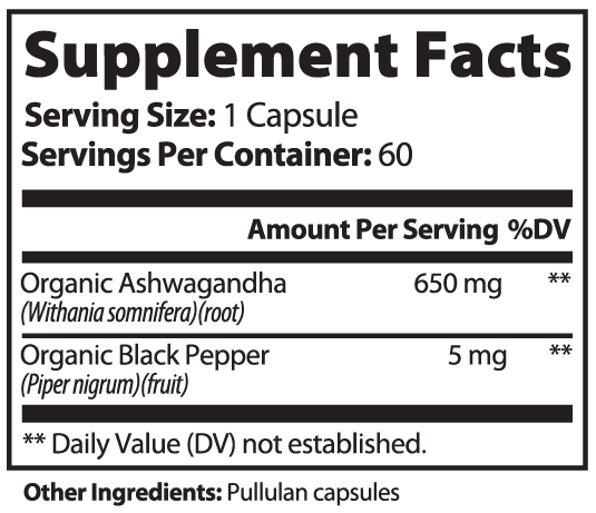 Ashwagandha w/black pepper - HoneySuckle Lifestyle