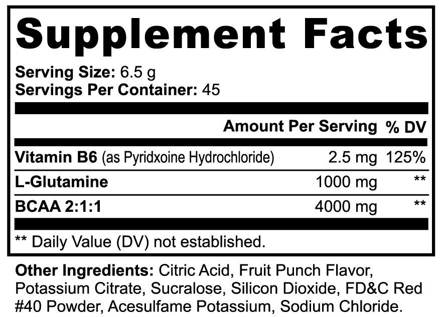 BCAA Shock Powder (Fruit Punch) - HoneySuckle Lifestyle