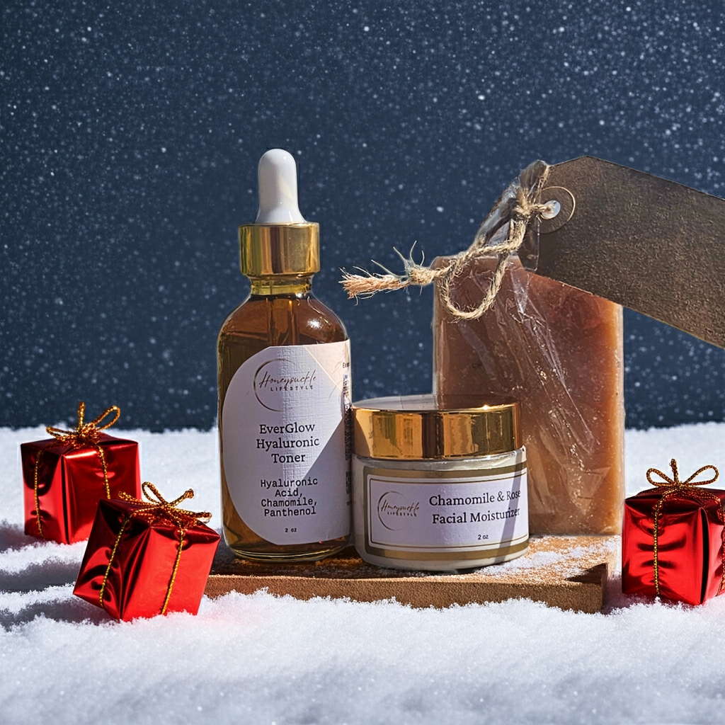 Cosmetic products with a starry night background