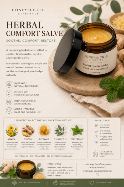 Herbal Comfort Salve - HoneySuckle Lifestyle