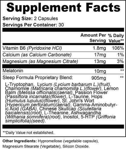 Sleep Support supplement with melatonin and magnesium for restful sleep